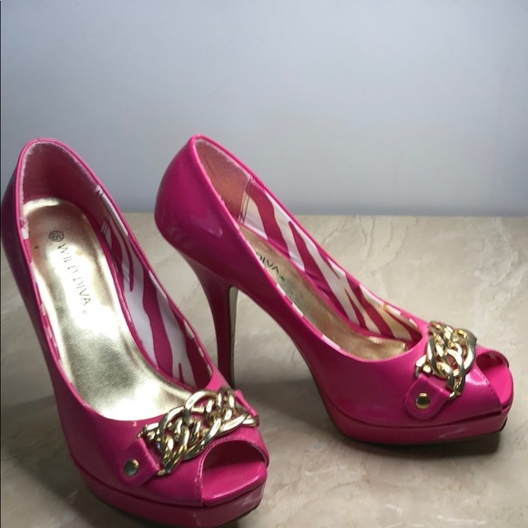 Wild Diva pump open toes pink babies high heel - Picture 7 of 8